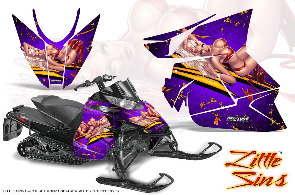 Arctic Cat Pro Climb Cross 2012 Graphics Kit .Little Sins Purple